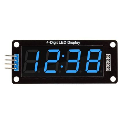 4 Digit Led Display Saat Modül Tm1637 - Mavi resmi