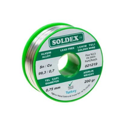 0.75mm 200 Gr Kurşunsuz Lehim Teli - Soldex resmi