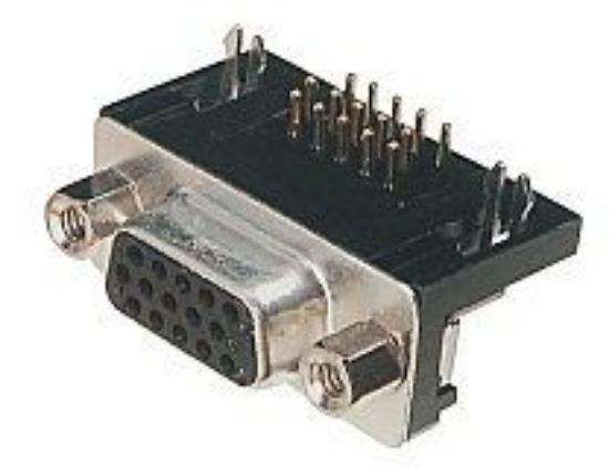 3 Sıra 15 Pin Dişi D-sub Konnektör - 90c / 90 Derece resmi