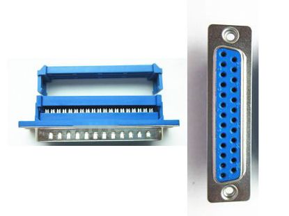 25 Pin Dişi Flat Kablo İçin Sıkıştırmalı D-sub Konnektör resmi