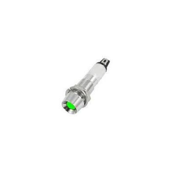 8mm 12v Yeşil Sinyal Lambası (metal) resmi