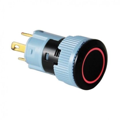 16mm Plastik Led'li Yaylı Buton - Kırmızı resmi