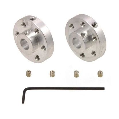 Dc Motor Üniversal Alüminyum Bağlantı Aparatı Kaplin - 6,35mm - M3 Delikli (2 Adet) resmi