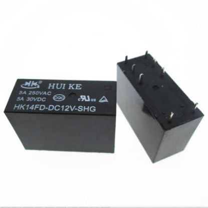 12v Çift Kontak Röle Huike 4052 (12v 5a) - Hk14fd-dc12v-shg resmi