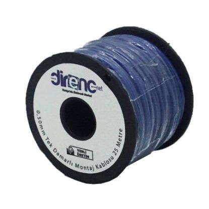 Tek Damarlı Montaj Kablosu 24awg 25 Metre Mavi resmi