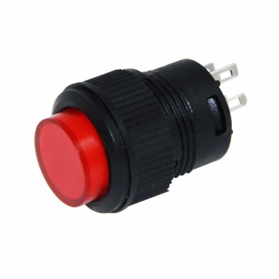 Dc180 16mm Kırmızı Işıklı Yaylı Buton resmi