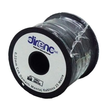 Çok Damarlı Montaj Kablosu 24awg 25 Metre Siyah resmi