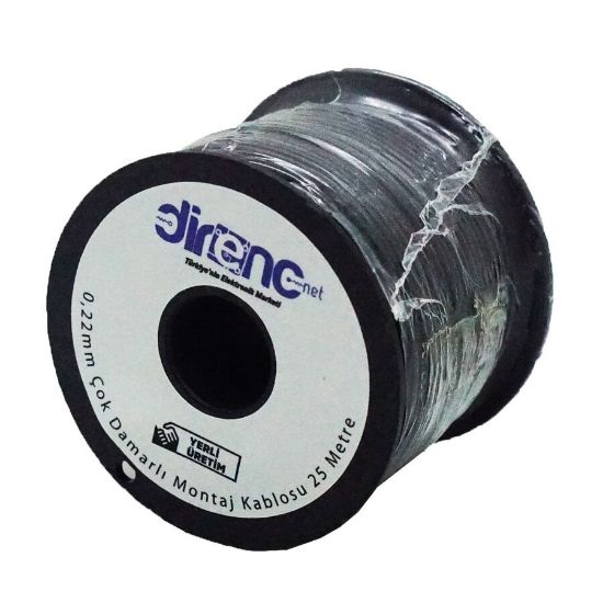 Çok Damarlı Montaj Kablosu 24awg 25 Metre Siyah resmi