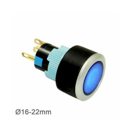 22mm Kırmızı Işıklı Yaylı Buton 1no/1nc resmi