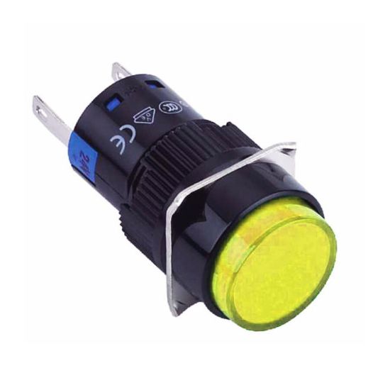 16mm Sarı Sinyal Lambası Yuvarlak (led Voltajı 10-24v) resmi