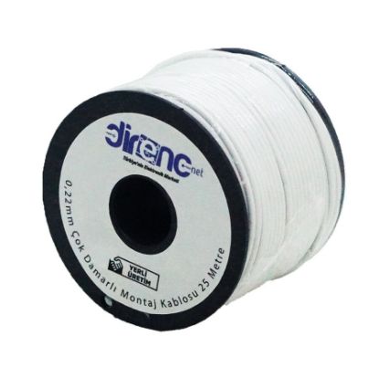 Çok Damarlı Montaj Kablosu 24awg 25 Metre Beyaz resmi