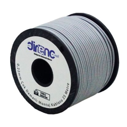 Çok Damarlı Montaj Kablosu 24awg 25 Metre Gri resmi