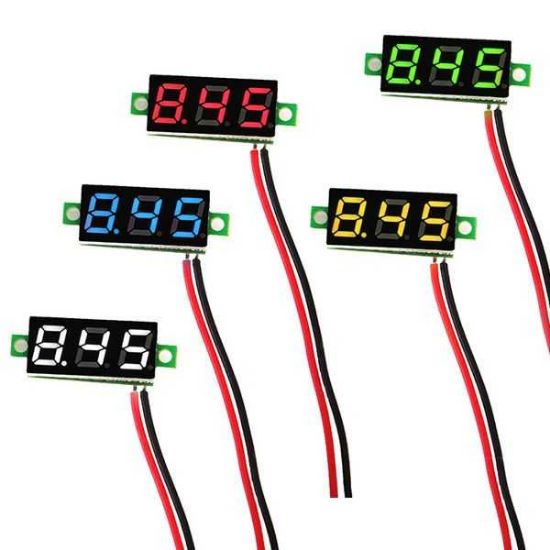 2.5 V -30v Mini Dijital Mavi Voltmetre resmi