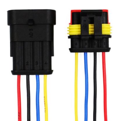 4 Pin Kablolu Su Geçirmez Konnektör Takım resmi
