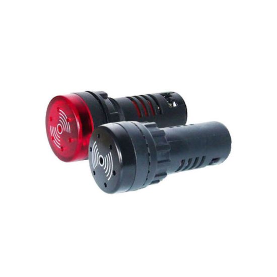 22mm Sesli Ve Ledli Flaşör Buzzer - 24vdc-24vac - Kırmızı resmi