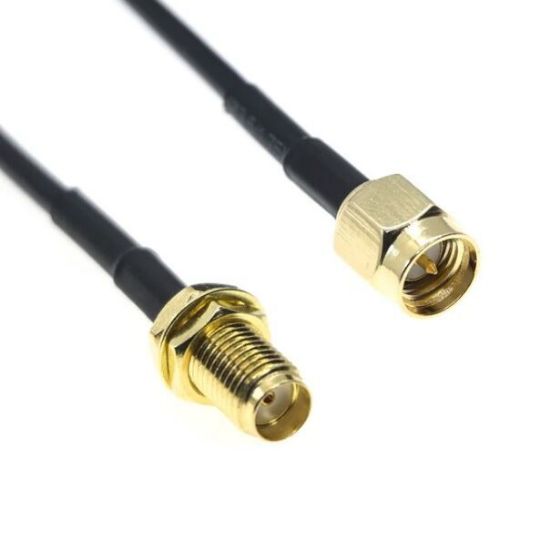 Rg174 Rpsma Sma Erkek - Dişi Konnektör Kablo 50cm resmi