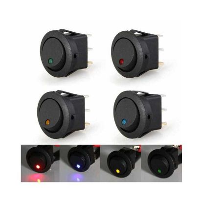 Km103 Yuvarlak Yeşil Ledli Rocker Anahtar resmi