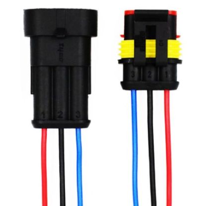 3 Pin Kablolu Su Geçirmez Konnektör Takım resmi