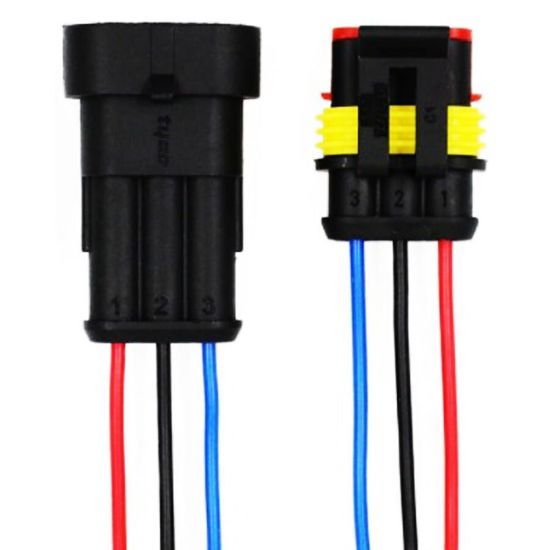 3 Pin Kablolu Su Geçirmez Konnektör Takım resmi