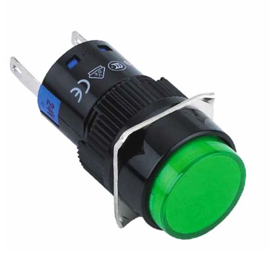 16mm Yeşil Sinyal Lambası Yuvarlak (led Voltajı 10-24v) resmi