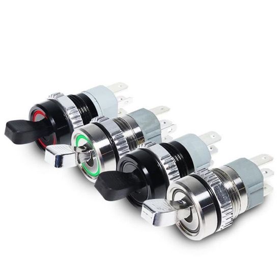 Mavi Ledli 3 Ayak On - Off Toggle Anahtar 16mm 220v resmi