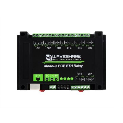 8 Kanallı Ethernet Röle Modülü, Modbus Rtu/modbus - Tcp Protokolü - Poe Port İletişimi resmi