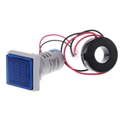 50-500vac 0-100a Led Dijital Voltampermetre - Mavi resmi
