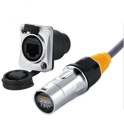 Su Geçirmez Ip65 Rj45 Dişi - Erkek Takım Konnektör resmi
