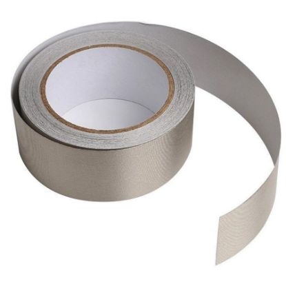 Gümüş İletken Gri Kumaş Bant 20mm resmi