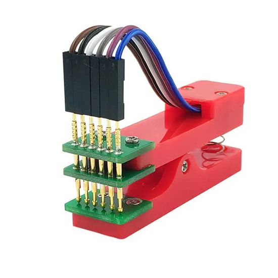 5 Pin Programlama Aparatı - 2.54mm Pogo Pin Yaylı Mandal Klips resmi