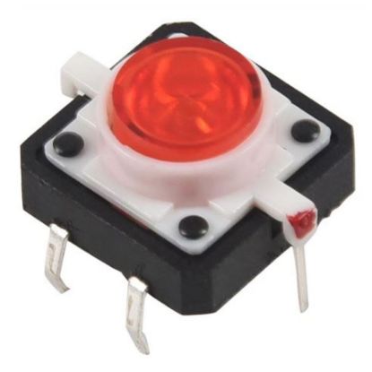 12x12 Kırmızı Led Işıklı Tact Switch resmi
