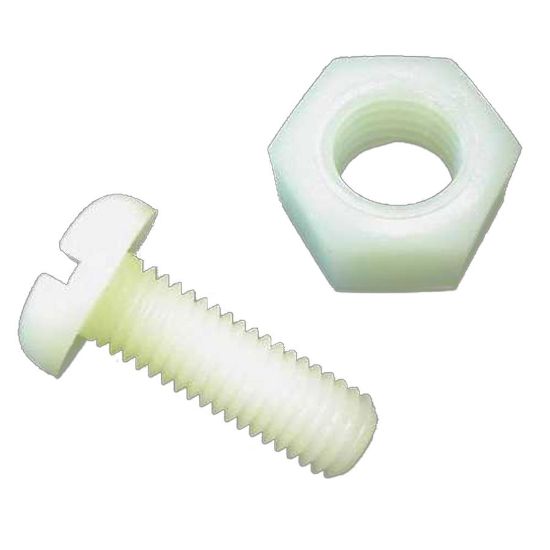 8mm Plastik Vida Somun Takımı - Beyaz resmi