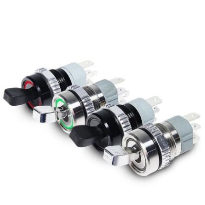 Kırmızı Ledli 3 Ayak On - Off Toggle Anahtar 16mm 220v resmi