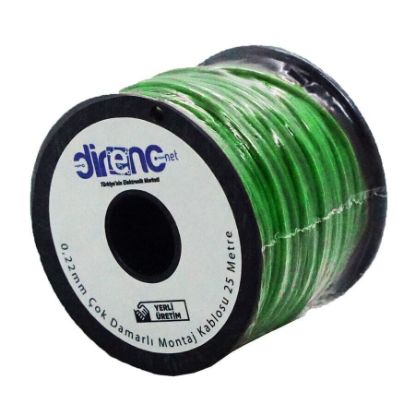 Çok Damarlı Montaj Kablosu 24awg 25 Metre Yeşil resmi
