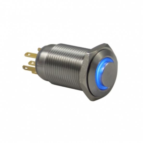 Drn516 16mm Metal Kırmızı Ledli Anahtarlı Buton 12v-24v resmi